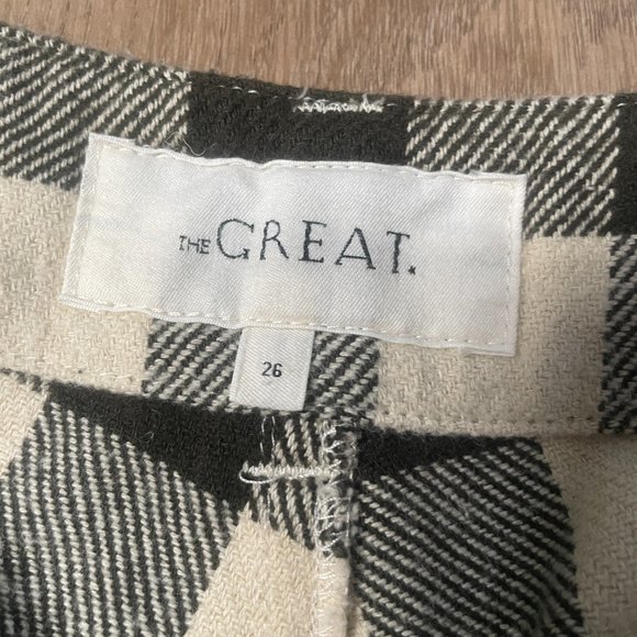 THE GREAT  Checkered Drop Crotch Cropped Pants - Picture 6 of 14